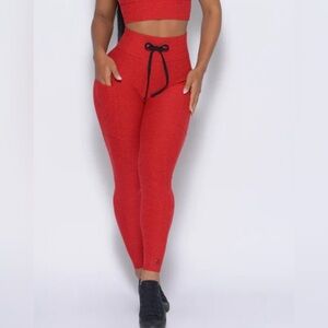 Bombshell sportswear red pants with string waist